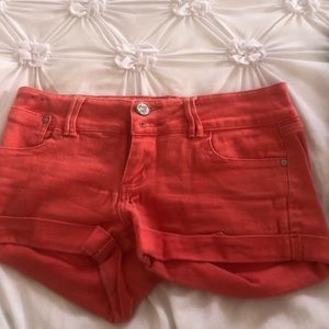 Red adult sized jean shorts size 7